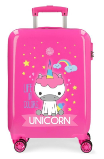 ABS Cestovný kufor Roll Road Little Me Unicorn Pink 55 cm